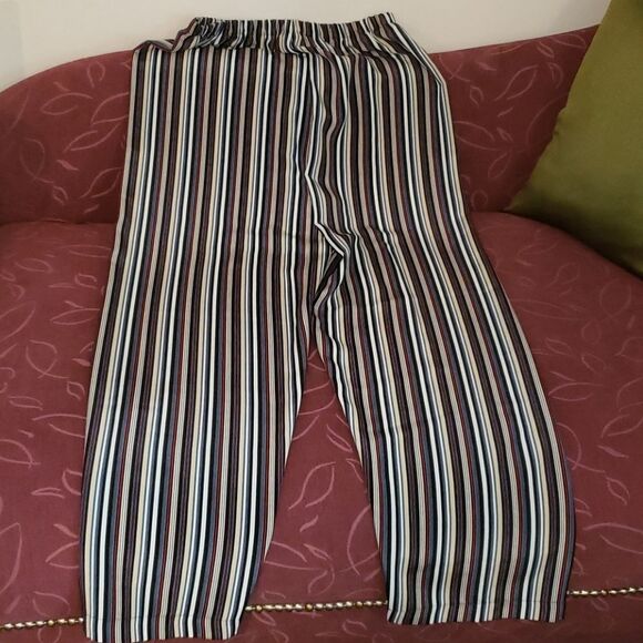 Kathie Lee Collection Stripped Wide Leg Pants - Picture 4 of 7